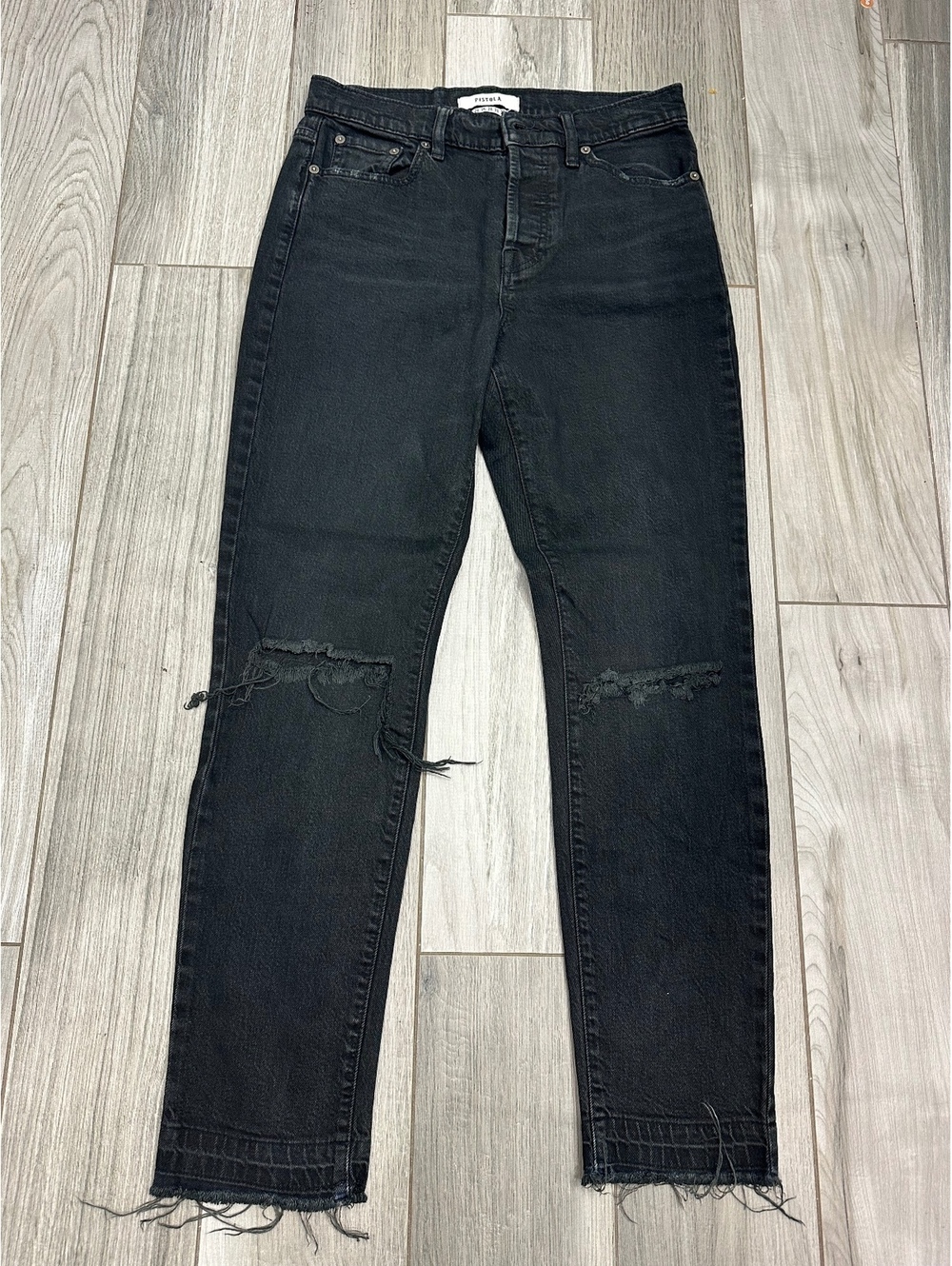 Pistola Black Distressed Skinny Jeans Size 26